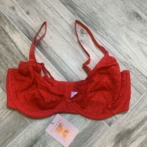Savage X Fenty Tagged by Savage Unlined Bra Goji Berry 36DDD